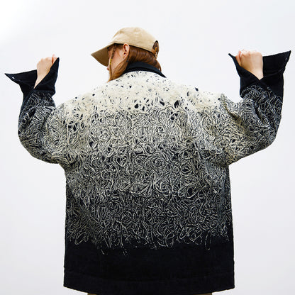 Gradient Embroidered Corduroy Overshirt