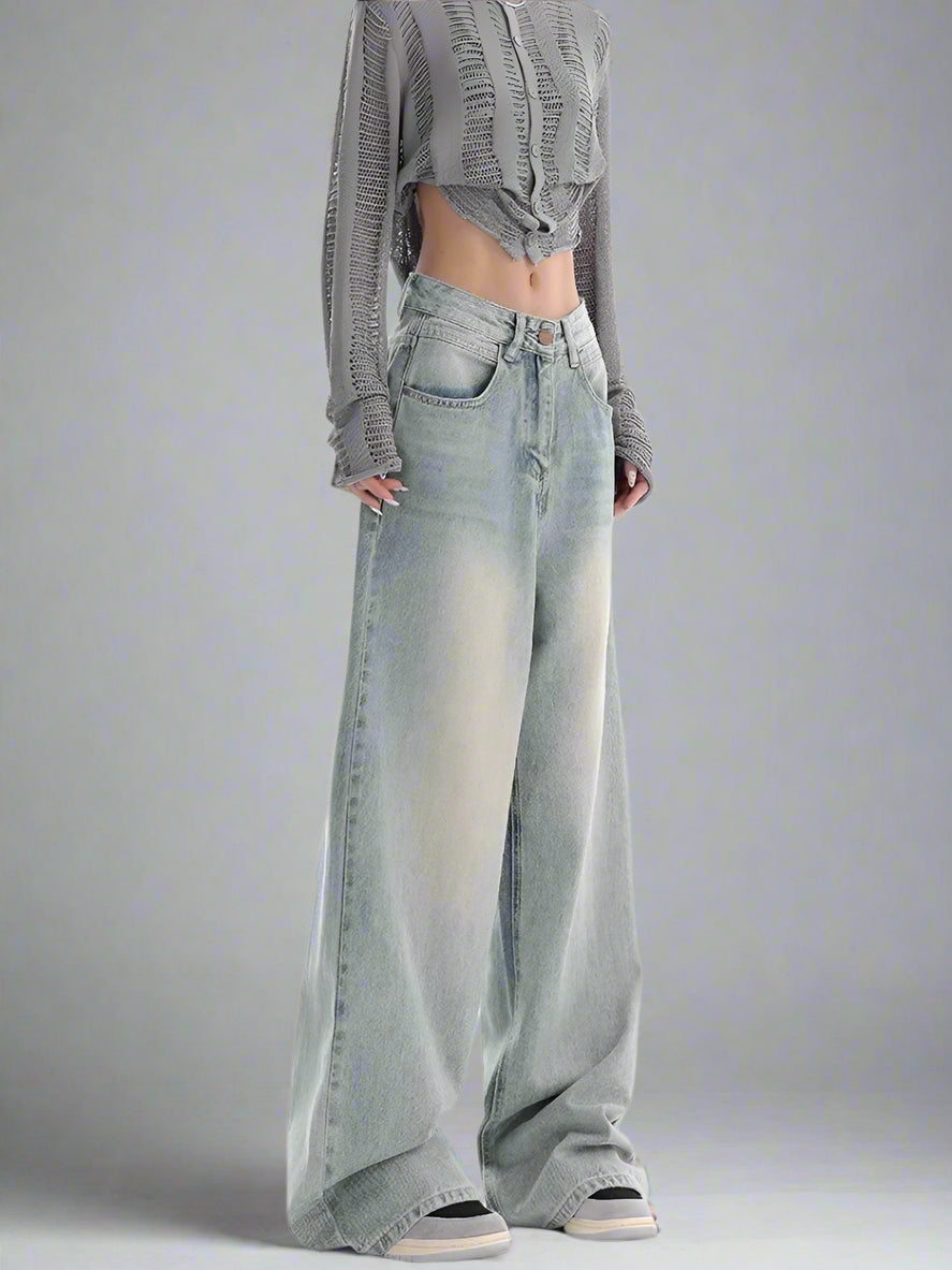 Retro Baggy Straight-Cut Jeans - RUN THE STREETS COLLABORATIVE