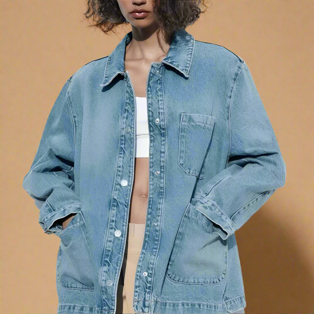 Loose Denim Jacket Coat - RUN THE STREETS COLLABORATIVE