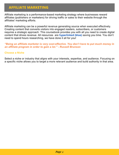 Affiliate Marketing E-Book —Build Relationships, Create Content, Earn Passive Income, Live The Life You Want - RTS Collaborative