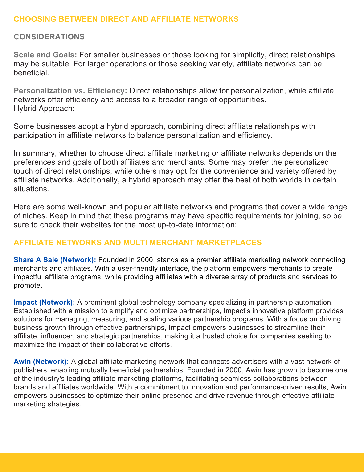 Affiliate Networks and Programs List - RTS Collaborative