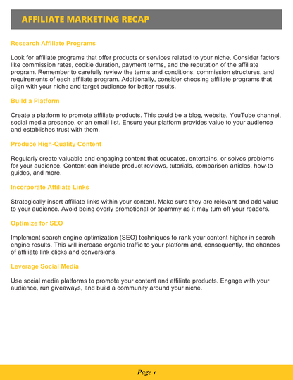 Affiliate Marketing E-Book —Build Relationships, Create Content, Earn Passive Income, Live The Life You Want - RTS Collaborative