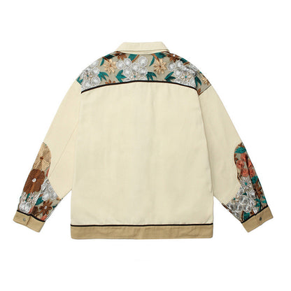 Embroidered Floral Panel Jacket