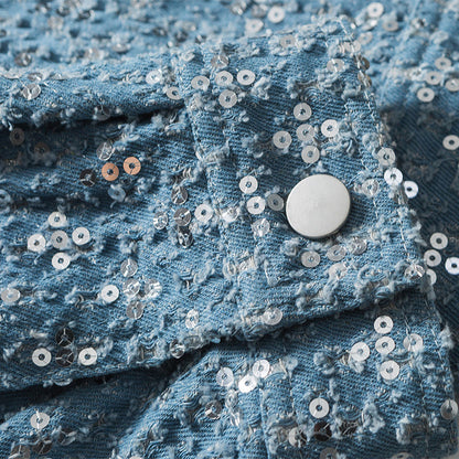 Sequin Denim Trucker Jacket