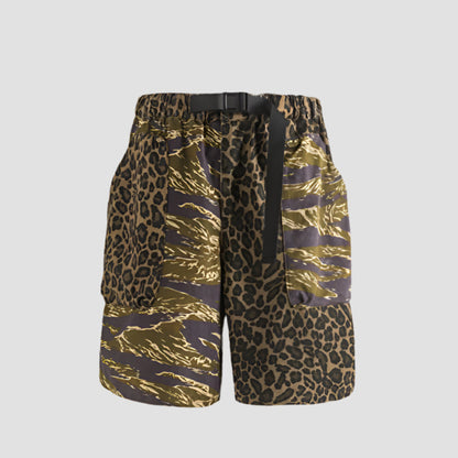 Camo Leopard Print Cargo Shorts - RUN THE STREETS COLLABORATIVE
