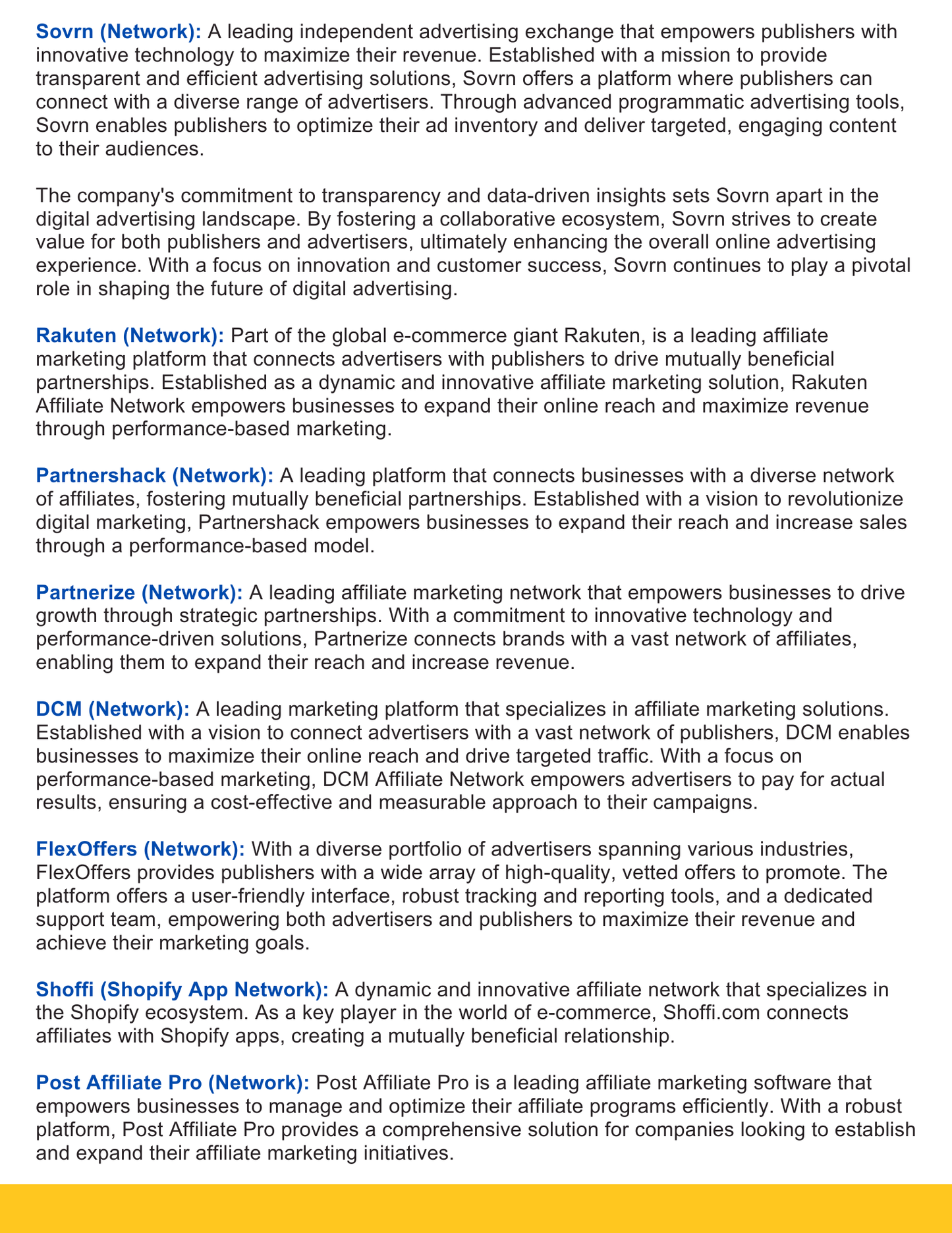 Affiliate Networks and Programs List - RTS Collaborative