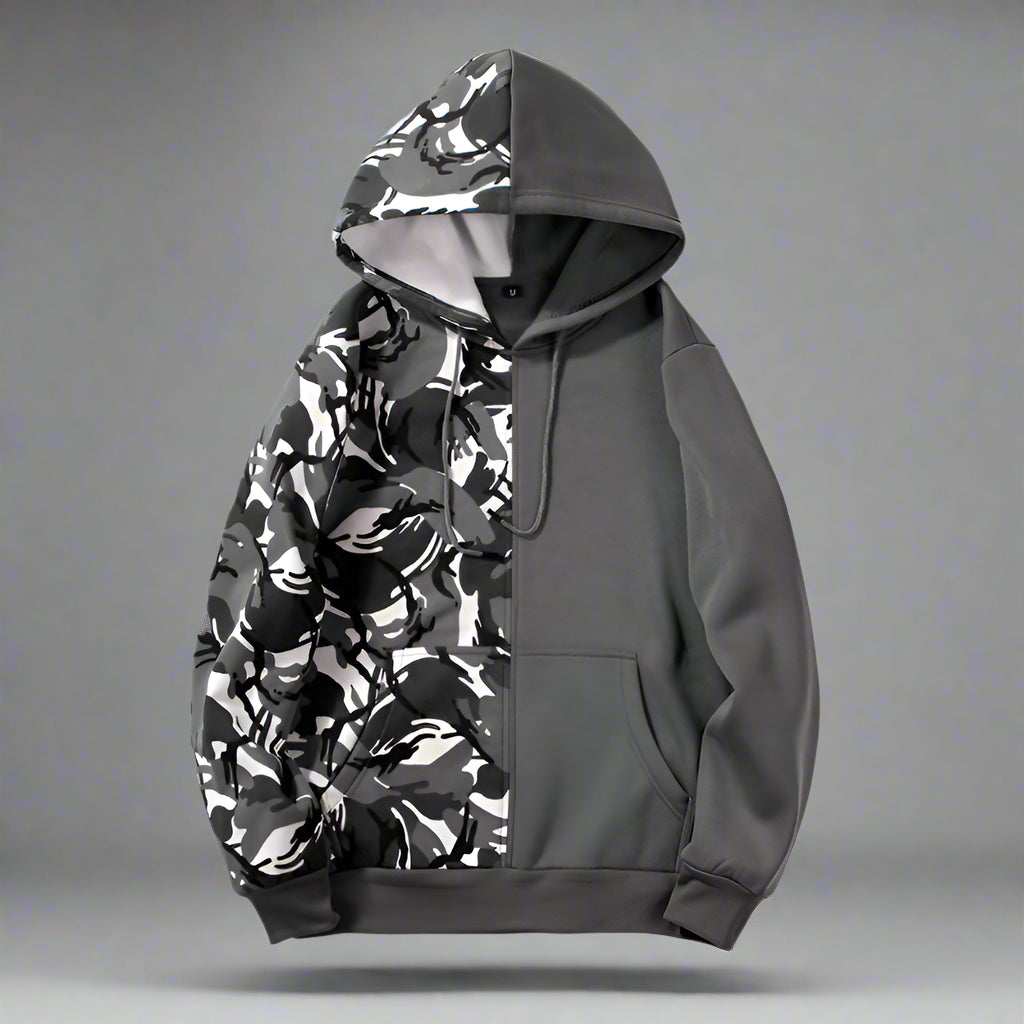 Split Camo Panel Hoodie - RUN THE STREETS COLLABORATIVE