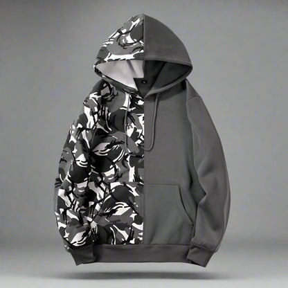 Split Camo Panel Hoodie - RUN THE STREETS COLLABORATIVE