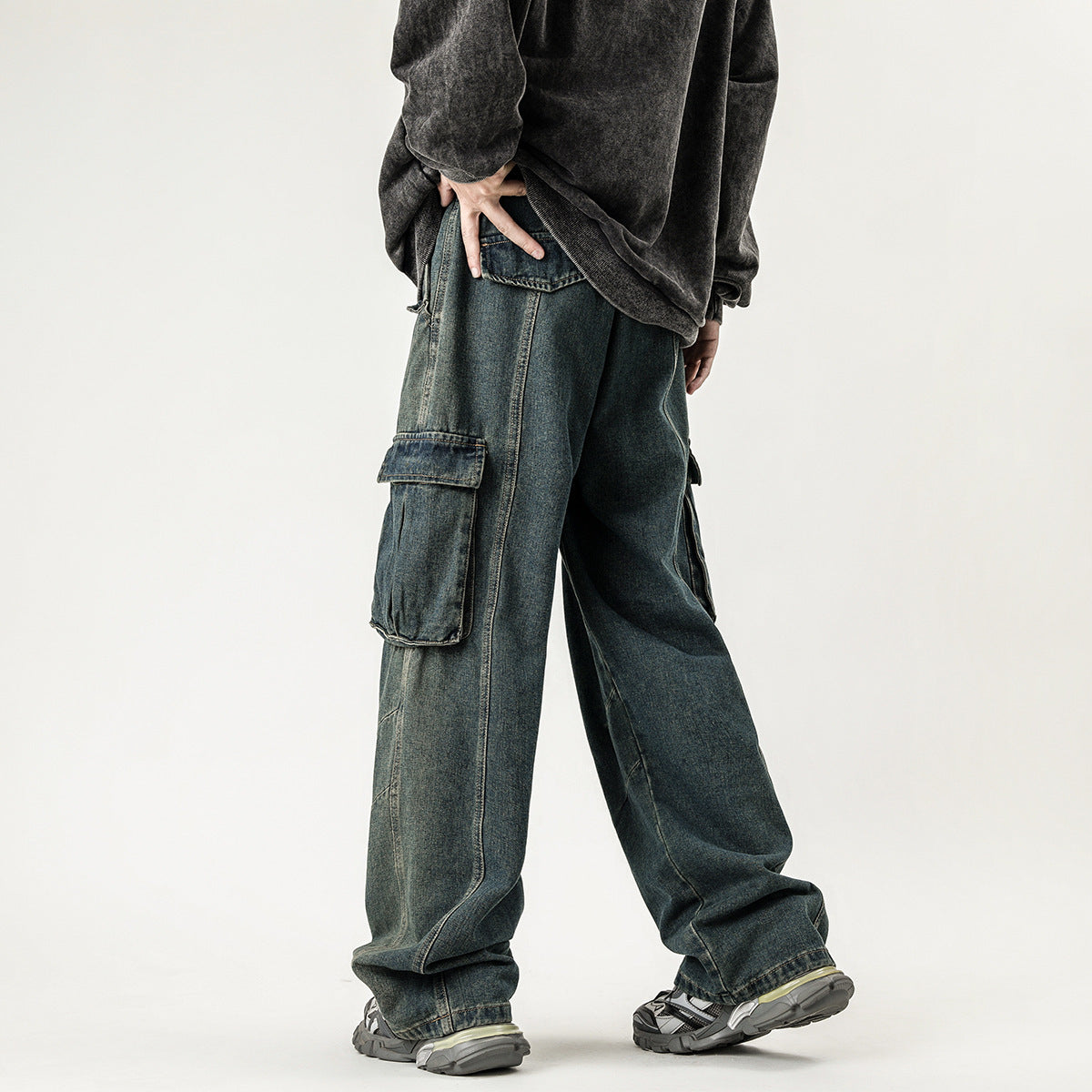 American Retro Washed Workwear Jeans - RUN THE STREETS COLLABORATIVE