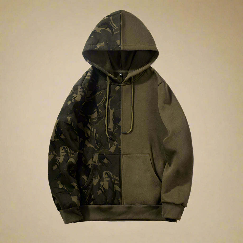Split Camo Panel Hoodie - RUN THE STREETS COLLABORATIVE