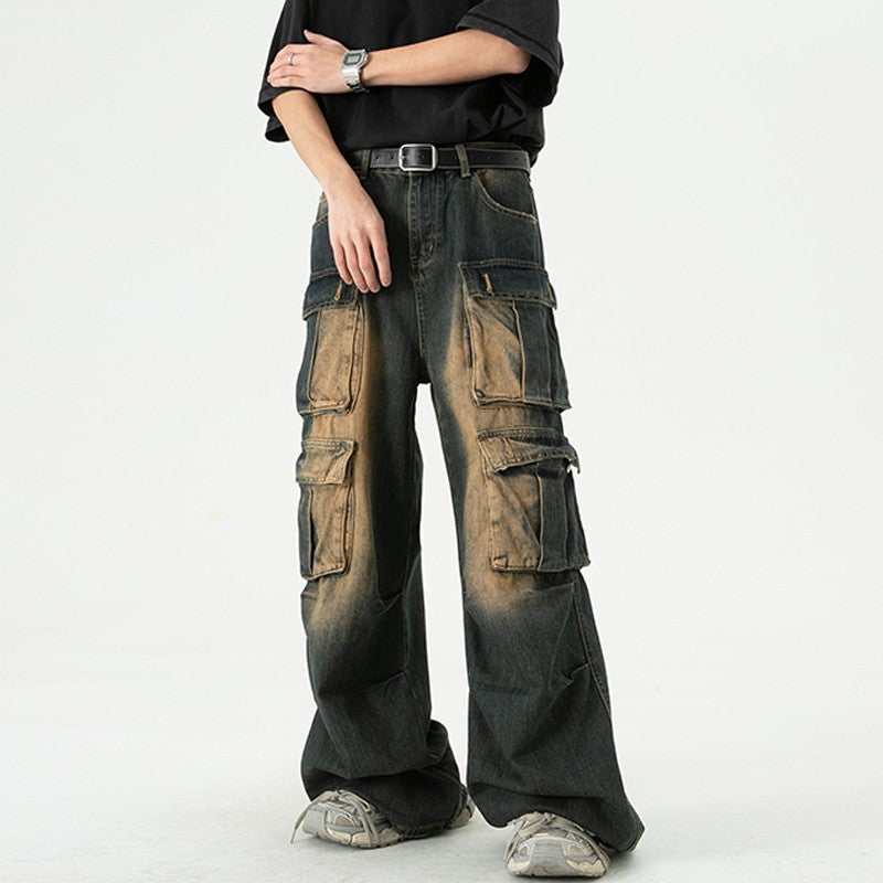 American Retro Washed Workwear Jeans - RUN THE STREETS COLLABORATIVE