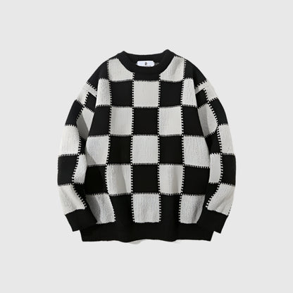 Vintage Knit Checker Sweater - RUN THE STREETS COLLABORATIVE