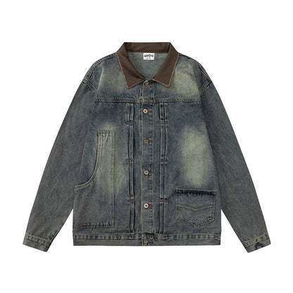 Distressed Denim Trucker Jacket