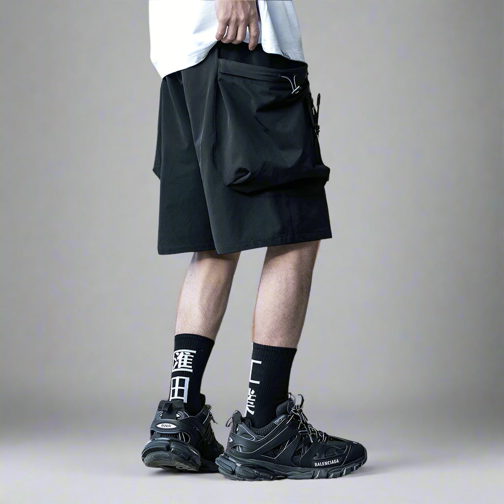 Black Cargo Shorts - RUN THE STREETS COLLABORATIVE