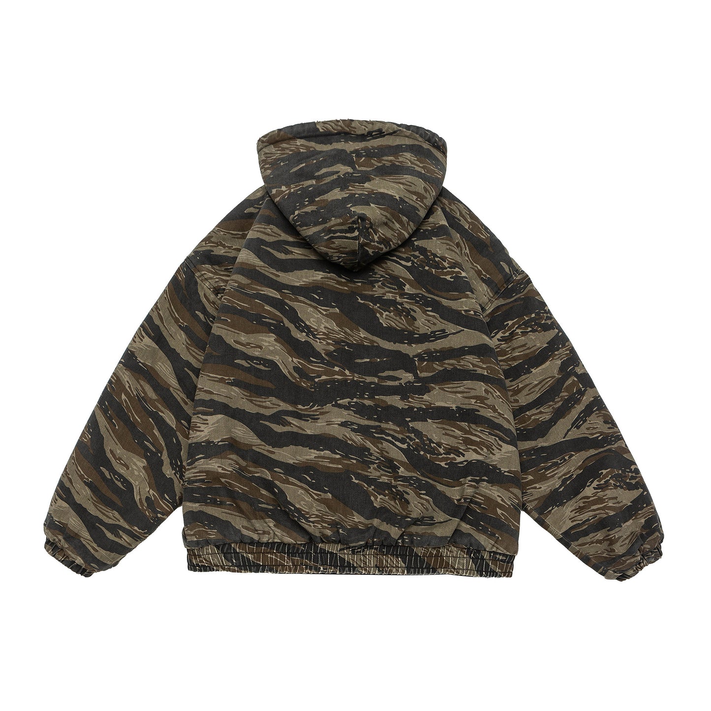 Tiger Camo Sherpa-Lined Hooded Zip Jacket