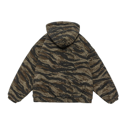 Tiger Camo Sherpa-Lined Hooded Zip Jacket
