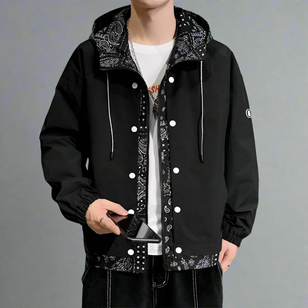 Bandana-Lined Hooded Windbreaker