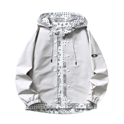 Bandana-Lined Hooded Windbreaker
