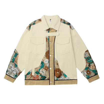 Embroidered Floral Panel Jacket