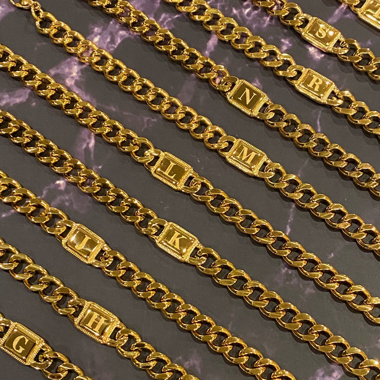 Uptown Cuban Chain Initial Bracelet - RUN THE STREETS COLLABORATIVE