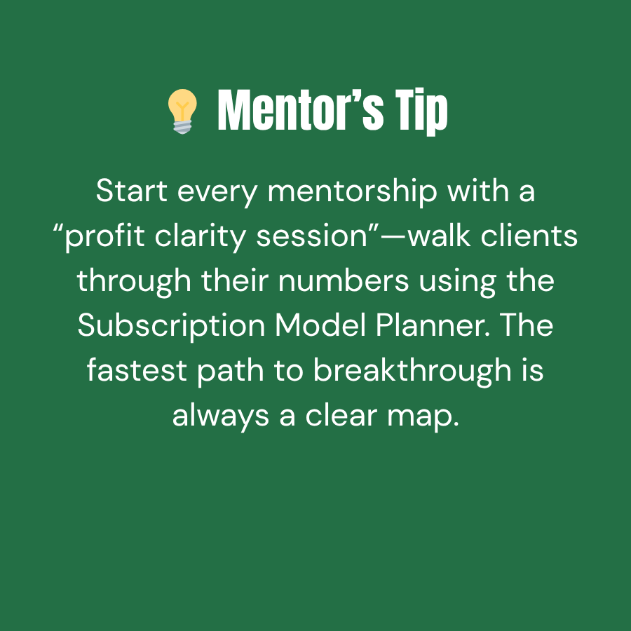 🏆 Subscription Model Planner MRR (Monthly Membership)