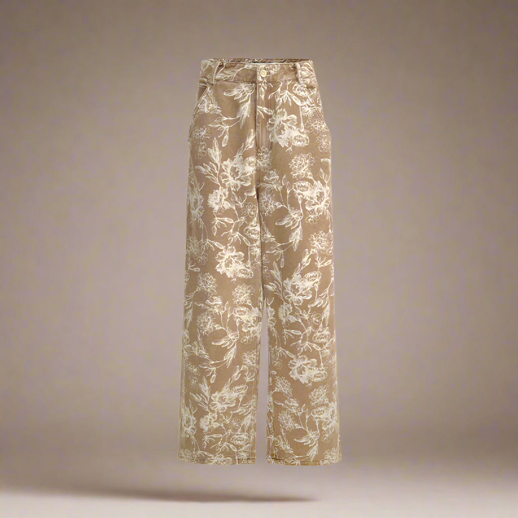 Vintage Straight Leg Floral Jeans - RUN THE STREETS COLLABORATIVE