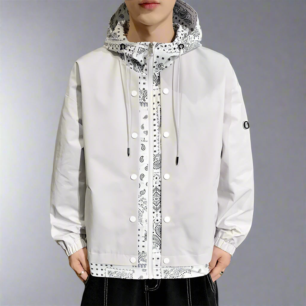 Bandana-Lined Hooded Windbreaker