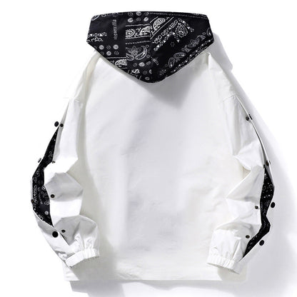 Bandana-Trim Hooded Coach Jacket