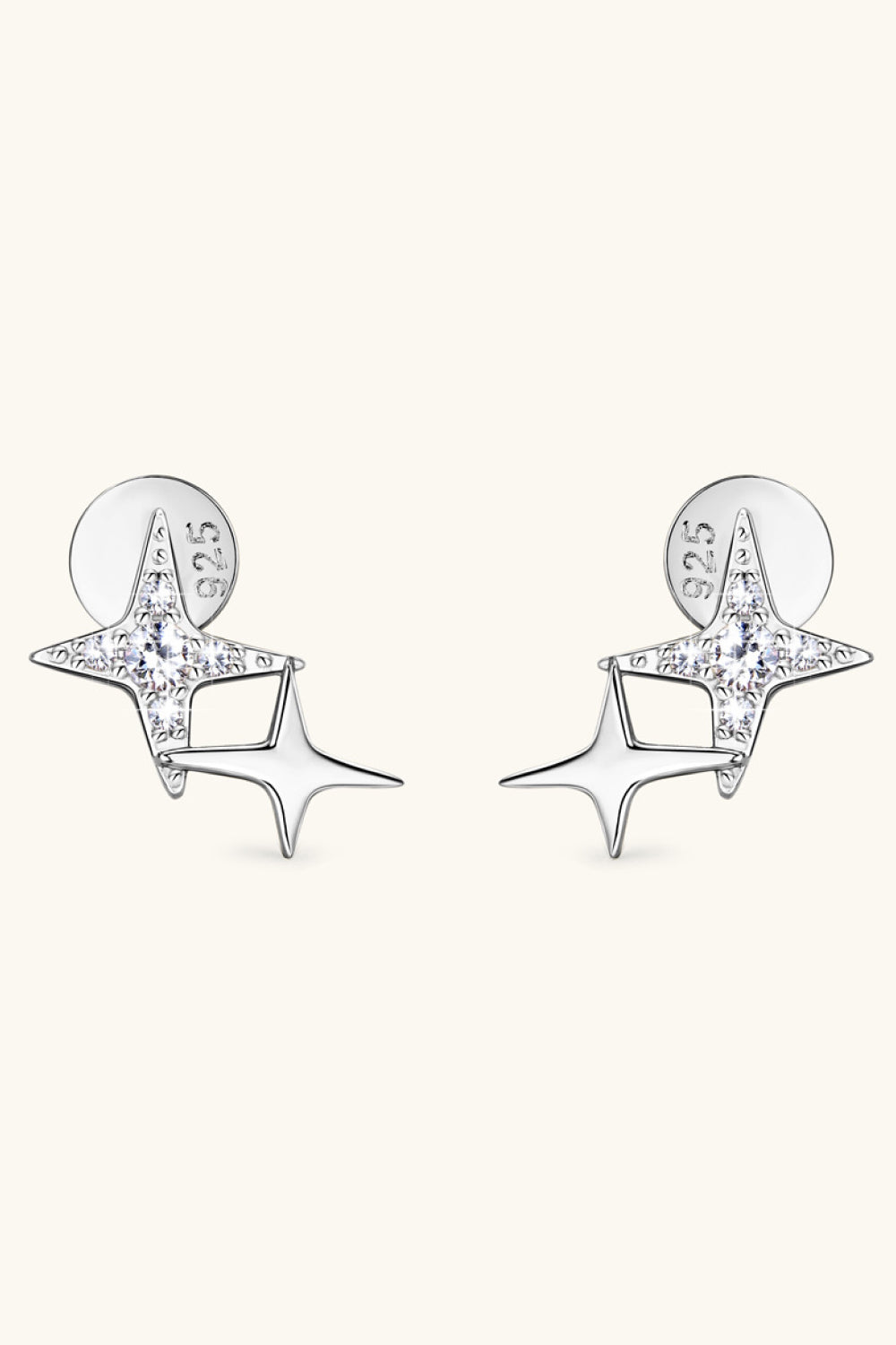 Moissanite 925 Sterling Silver Star Shape Earrings - RUN THE STREETS COLLABORATIVE