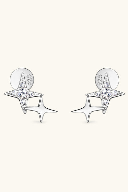 Moissanite 925 Sterling Silver Star Shape Earrings - RUN THE STREETS COLLABORATIVE