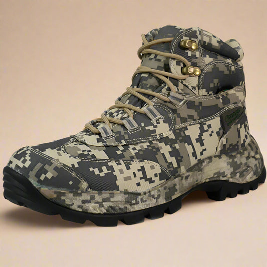 Khaki Digital Camo Hiking Boots - RUN THE STREETS COLLABORATIVE