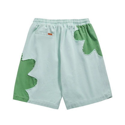 Two-Tone Clover Appliqué Shorts