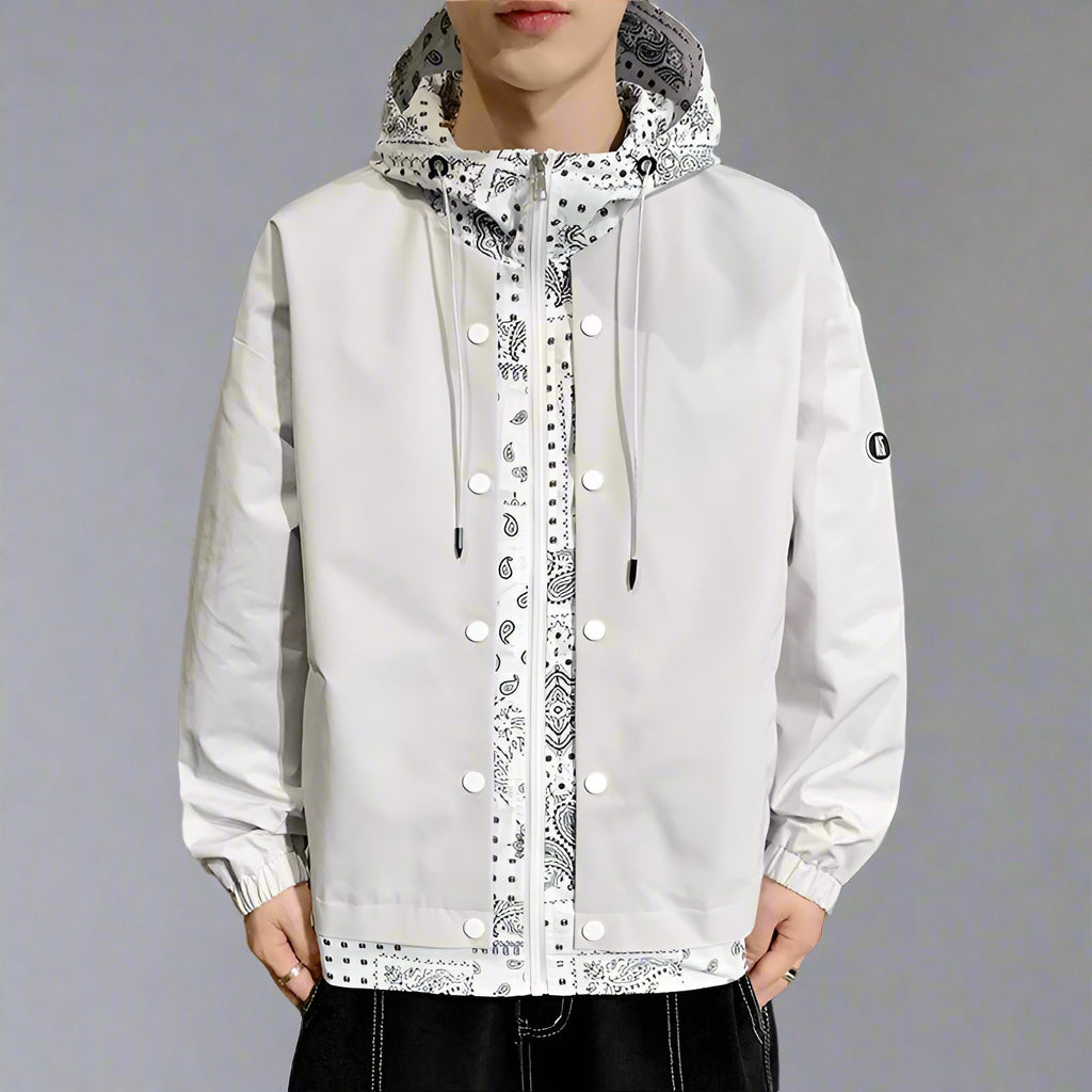 Bandana-Lined Hooded Windbreaker