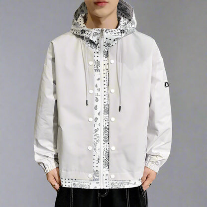 Bandana-Lined Hooded Windbreaker