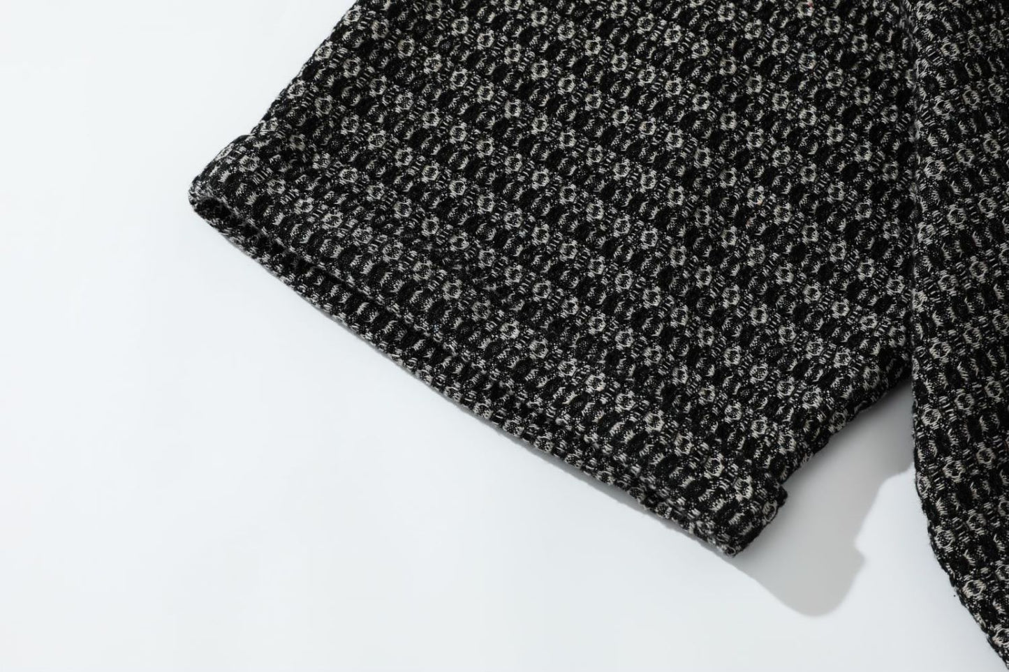 Micro-Pattern Camp-Collar Shirt (Short Sleeve)