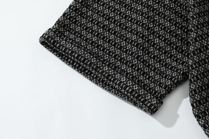 Micro-Pattern Camp-Collar Shirt (Short Sleeve)