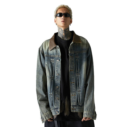 Distressed Denim Trucker Jacket