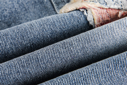 Patchwork Torn Lace Washed Denim Shorts - RUN THE STREETS COLLABORATIVE