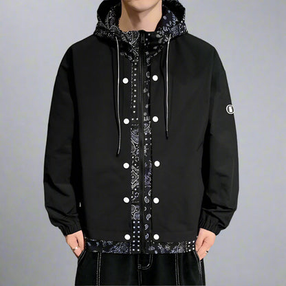 Bandana-Lined Hooded Windbreaker