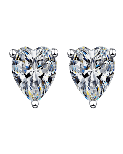 Diamond Heart Stud Earrings - 1 Carat - RUN THE STREETS COLLABORATIVE