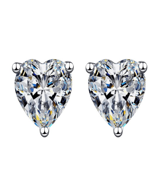 Diamond Heart Stud Earrings - 1 Carat - RUN THE STREETS COLLABORATIVE