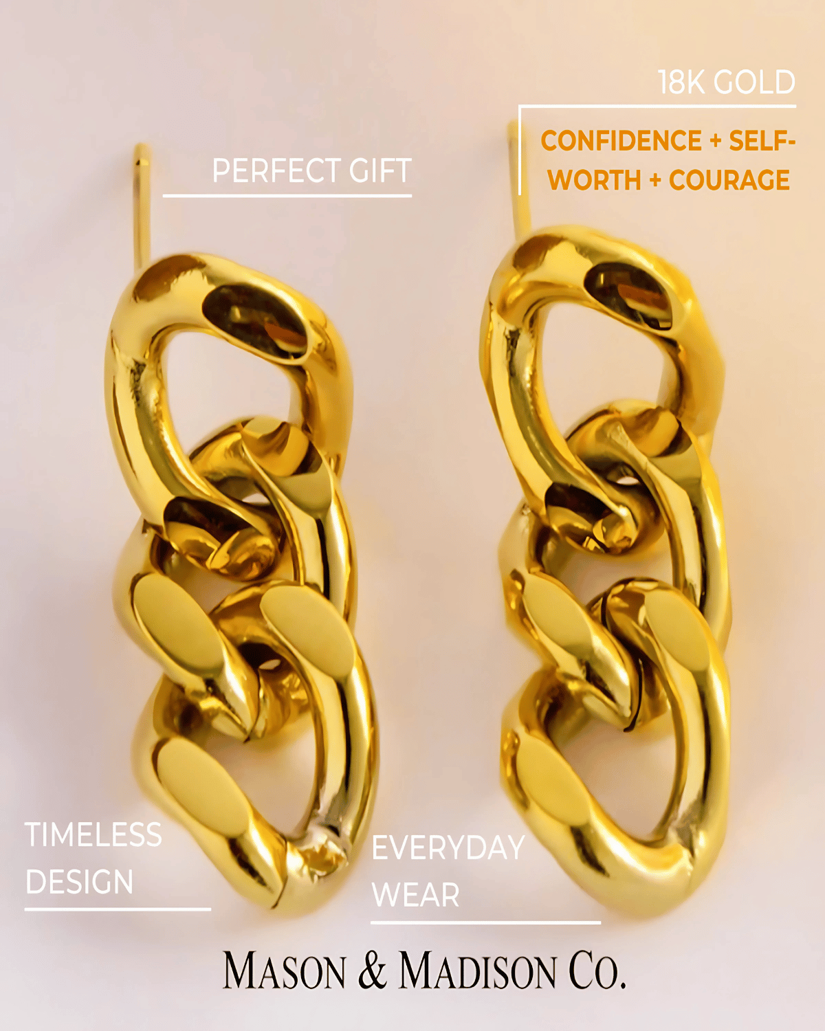 Gold Cable Chain Necklace Earrings Ring Bundle Set - RUN THE STREETS COLLABORATIVE