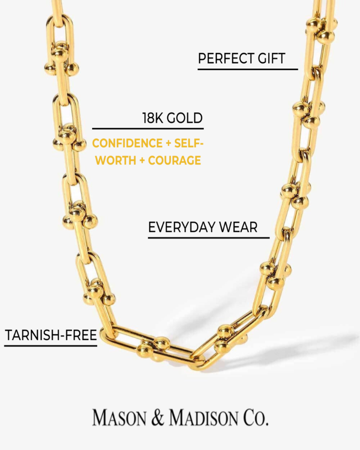 Gold Link Chain Heart Pearl Pendant Necklace - RUN THE STREETS COLLABORATIVE