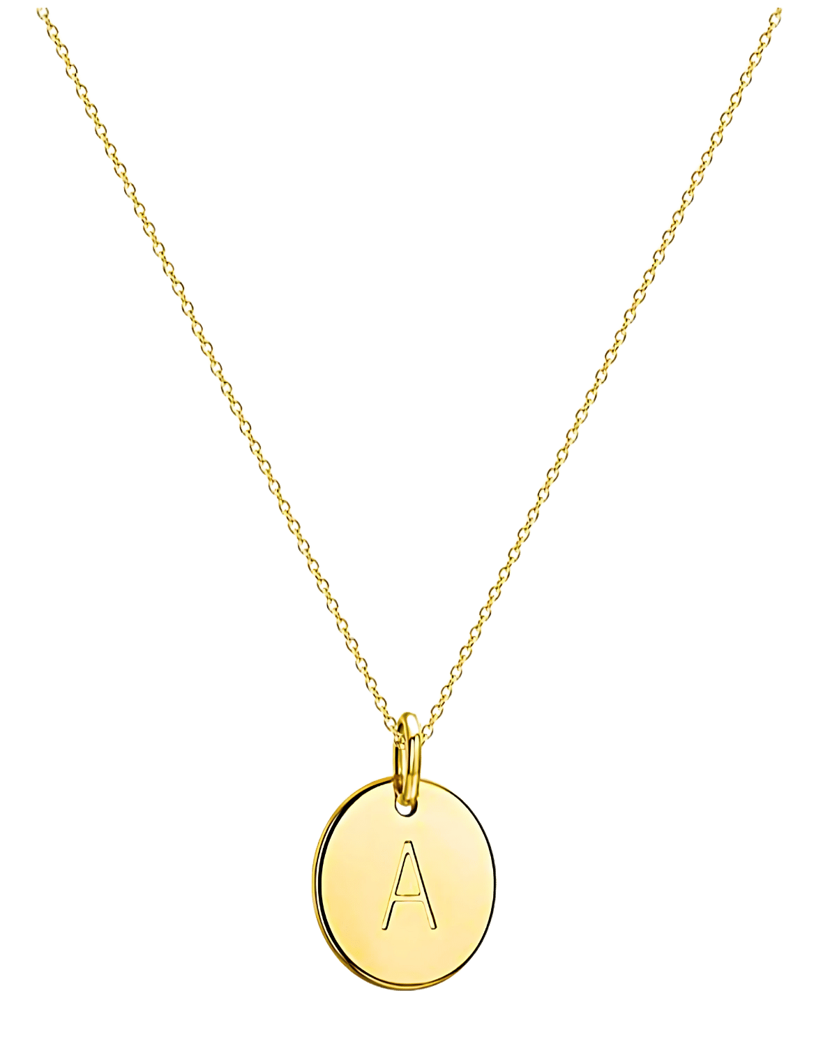 Gold Letter Pendant Necklace - Personalized Initial Circle - RUN THE STREETS COLLABORATIVE
