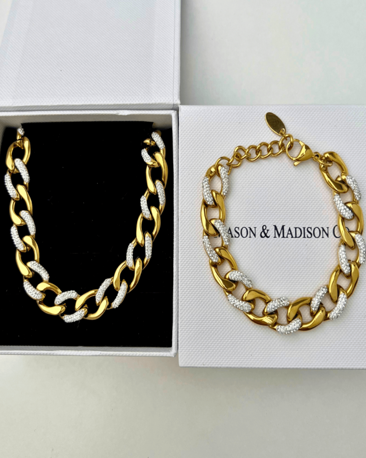 Gold Diamond Chunky Chain Bundle Set - RUN THE STREETS COLLABORATIVE