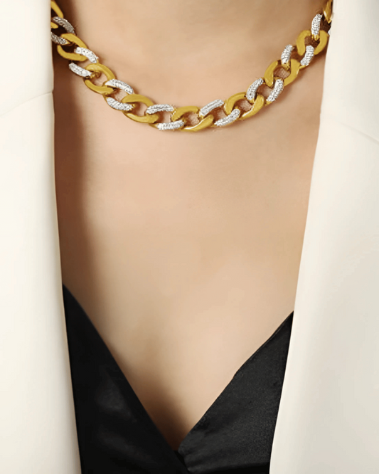 Gold Chunky Chain Necklace - MASON CHUNKY CHAIN™ Diamond - RUN THE STREETS COLLABORATIVE
