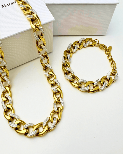 Gold Diamond Chunky Chain Bundle Set - RUN THE STREETS COLLABORATIVE