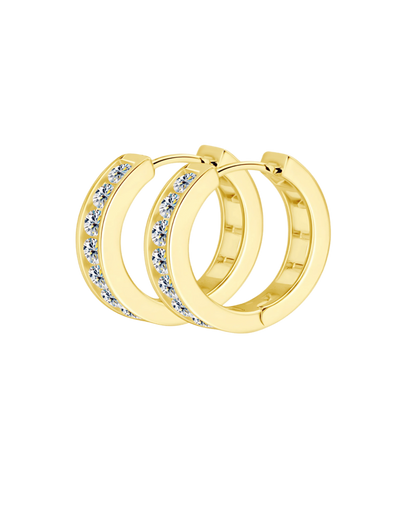 Gold Diamond Huggie Earrings - RUN THE STREETS COLLABORATIVE