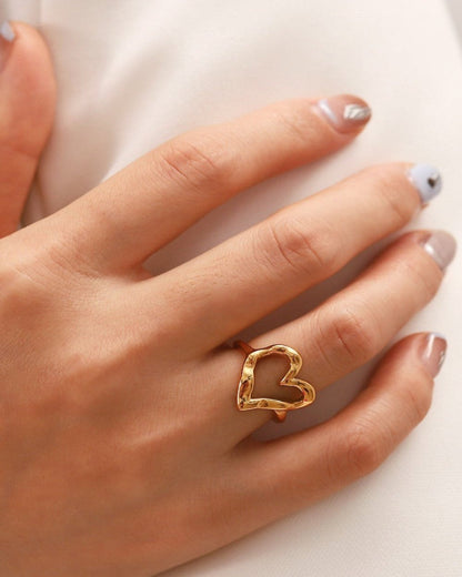 Gold Heart Ring - RUN THE STREETS COLLABORATIVE