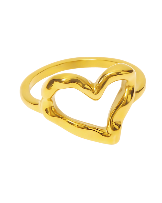 Gold Heart Ring - RUN THE STREETS COLLABORATIVE